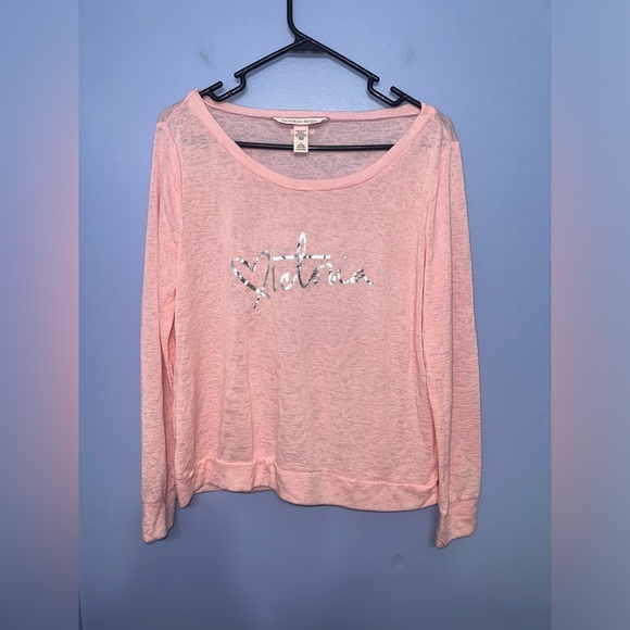 Victorias Secret Baby Pink Boat Neck Light Weight Sweater NWOT Size Medium Short - Picture 1 of 5
